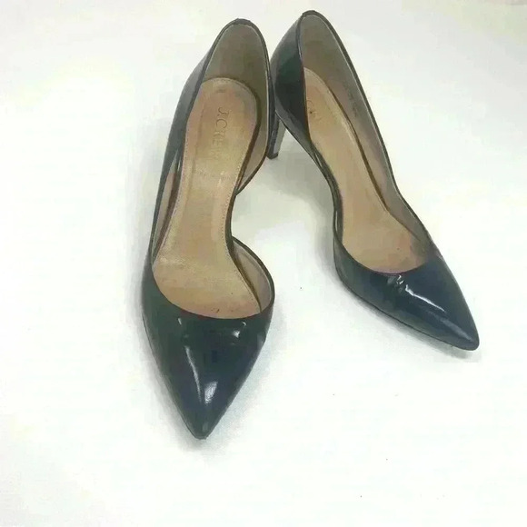 J. CREW  Valentina Patent Leather Black Heels Sz 6 EUC Italy - Picture 2 of 9